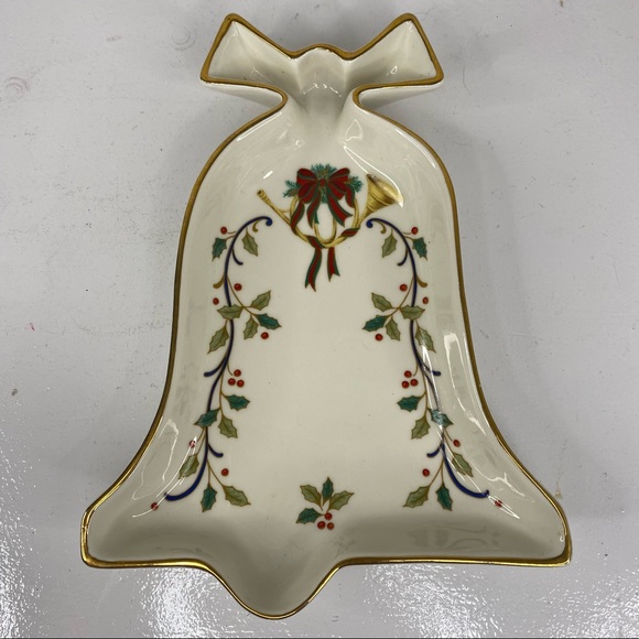 Mikasa Christmas Bell Dish Fine Porcelain "Holiday Elegance" Pattern FK001 - Picture 1 of 5